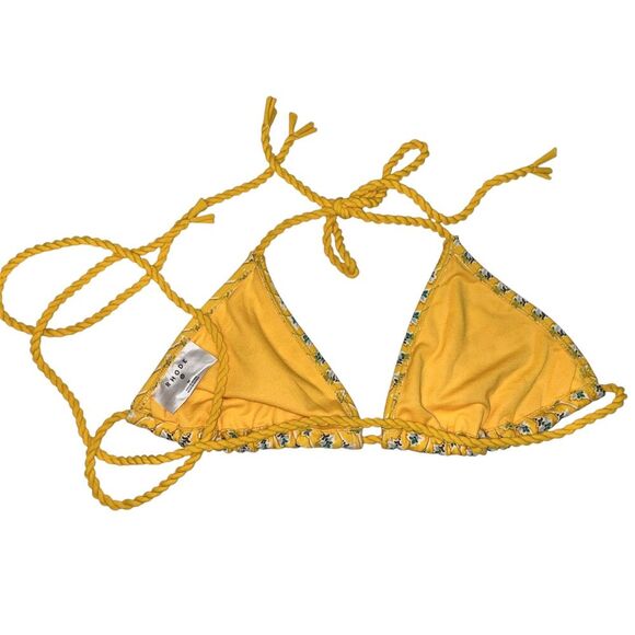 Rhode x Target Women's Dainty Lotus Print Triangle Bikini Top Size Medium Yellow - Picture 3 of 5